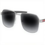 Prada Occhiali da Sole Linea Rossa Uomo Silver Grey